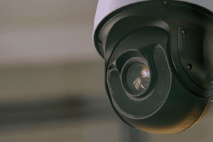 Surveillance Camera Close-up Shows Modern Security System